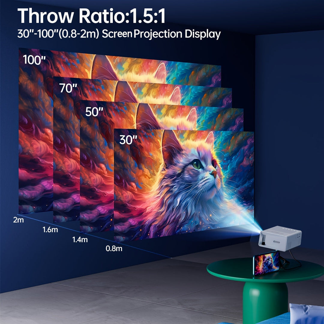 Portable Mini Projector with 3000 Lumen Brightness and HDMI USB Connectivity for Indoor Outdoor Use