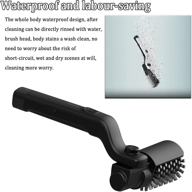 Electric Grill Brush with Motorized Bristles and Rechargeable Battery, Stainless Steel
