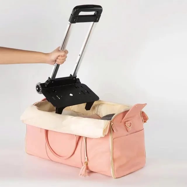Carry On Travel Bag with Hanging Garment Zone and Shoe Compartment, 60L Capacity