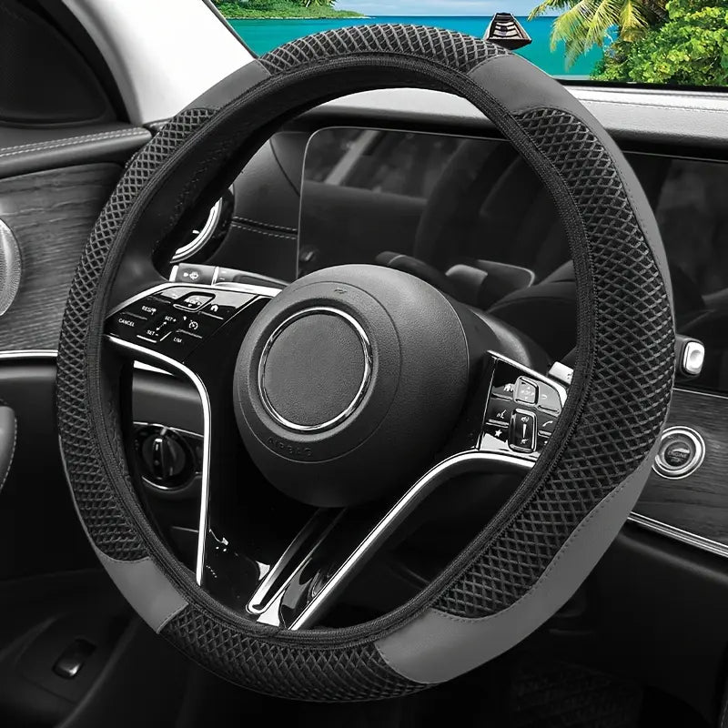 Steering Wheel Cover with Anti-Slip Lining and Moisture-Wicking Panels for A-Class W177 2019-2022