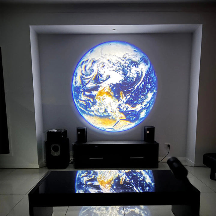Moon and Earth Projection Lamp with Flexible Neck, Two Films