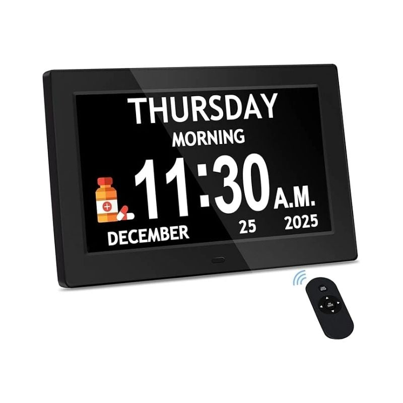 Activity Reminder Clock with Eight Daily Task Icons and Large Adjustable Display