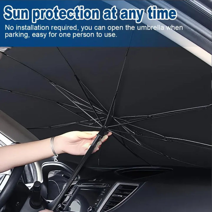 Reflective Windshield Sunshade 55x31in with Umbrella Fold for Cars and SUVs