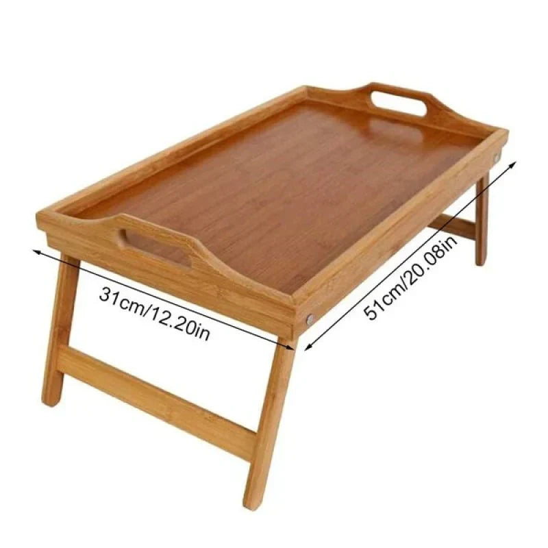 Bamboo Folding Bed Tray with Stable Surface and Moisture Resistant Finish