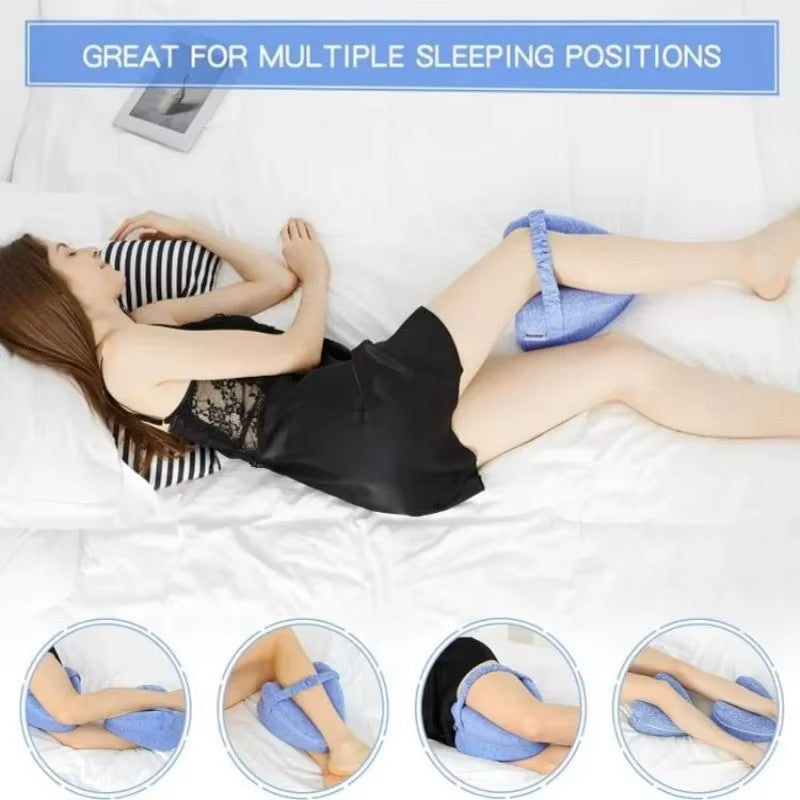 Memory Foam Leg Pillow with Ventilation Design and Adjustable Strap, Washable Cover