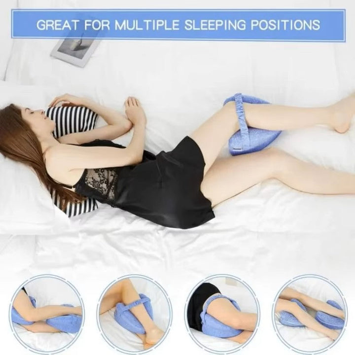 Memory Foam Leg Pillow with Ventilation Design and Adjustable Strap, Washable Cover
