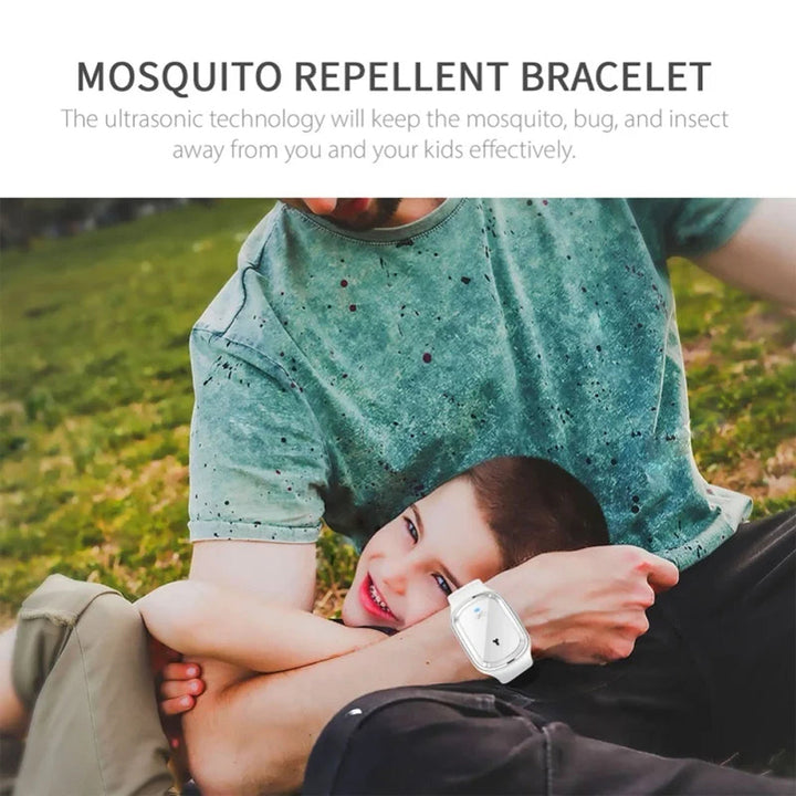 Ultrasonic Mosquito Repellent Bracelet with Adjustable Silicone Band and 130-Hour Battery, Pack of 2