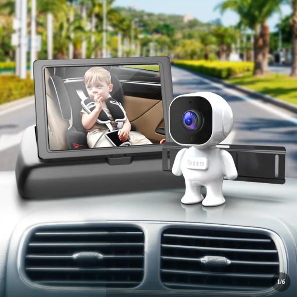 4.3 Inch Car Baby Monitor with HD Camera, Suction Cup Display and Adjustable Viewing Angle