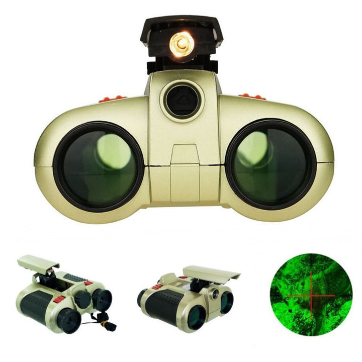 Kids Night Vision Binoculars with 4x Magnification and Adjustable Eyepieces, 26.2 ft Range
