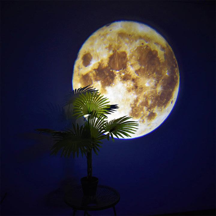 Moon and Earth Projection Lamp with Flexible Neck, Two Films