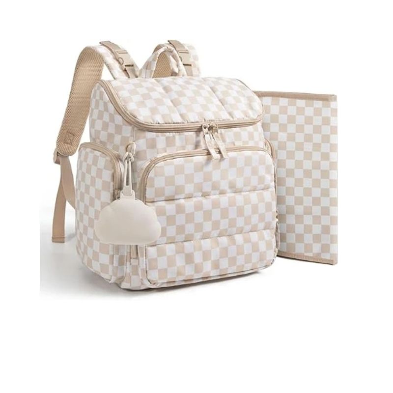 Diaper Backpack with Insulated Bottle Pockets and Stroller Attachment Loops