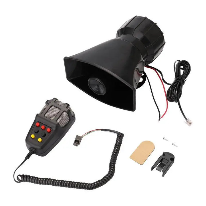 12V Vehicle Speaker System with 7 Audio Tones and Microphone