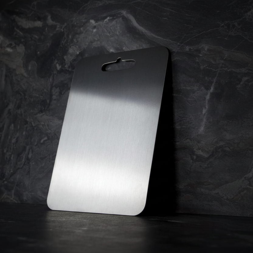 Titanium Cutting Board with Smooth Surface and Rounded Edges