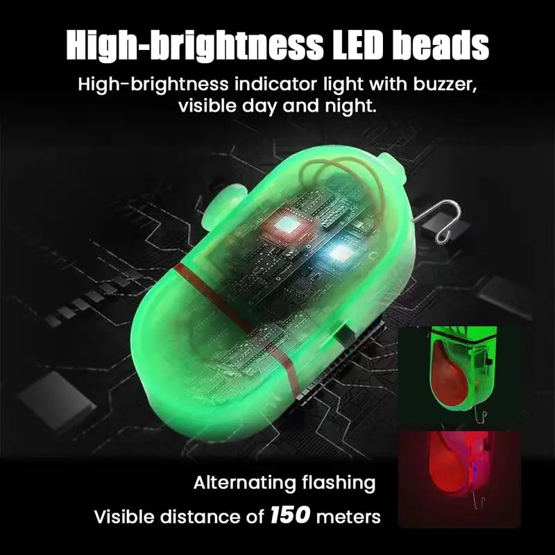 Fishing Rod Bite Alarm with LED Light and 80 Decibel Sound Alert