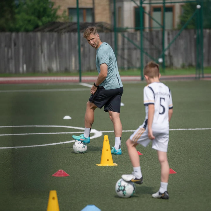 Soccer Dribbling Training Mat with Grip Socks and Video Program
