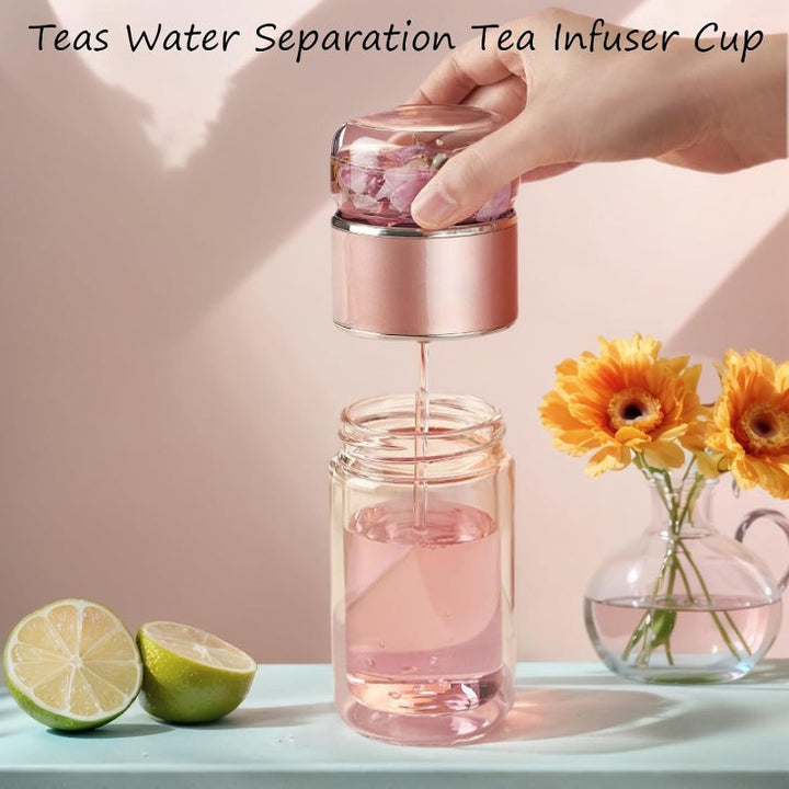 Glass Tea Infuser Bottle with Tilt Brewing Control and Stainless Steel Filter