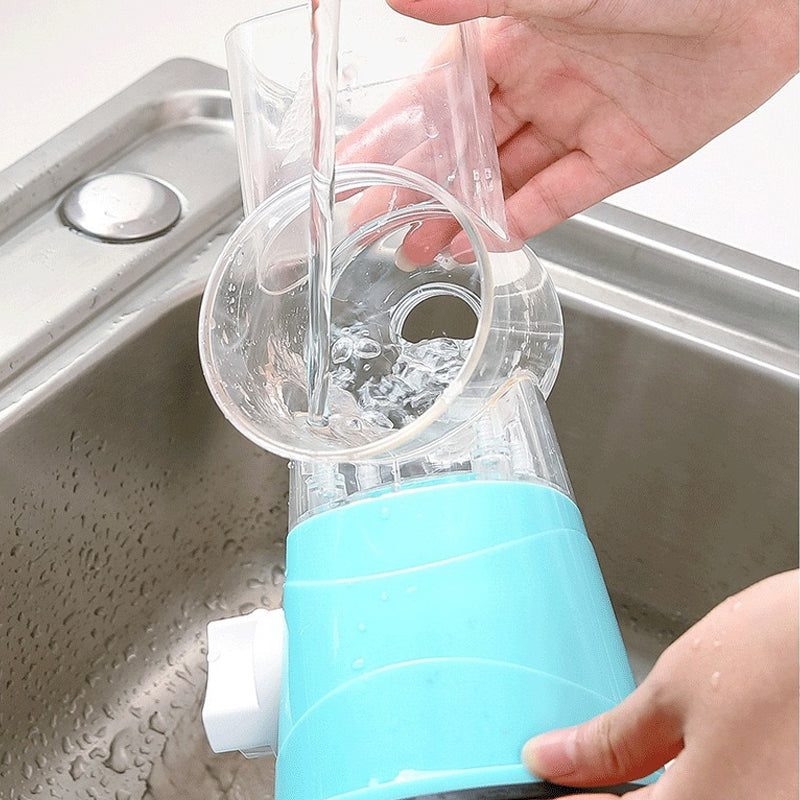 Rotary Vegetable Grater with 3 Interchangeable Stainless Steel Blades and Suction Feet