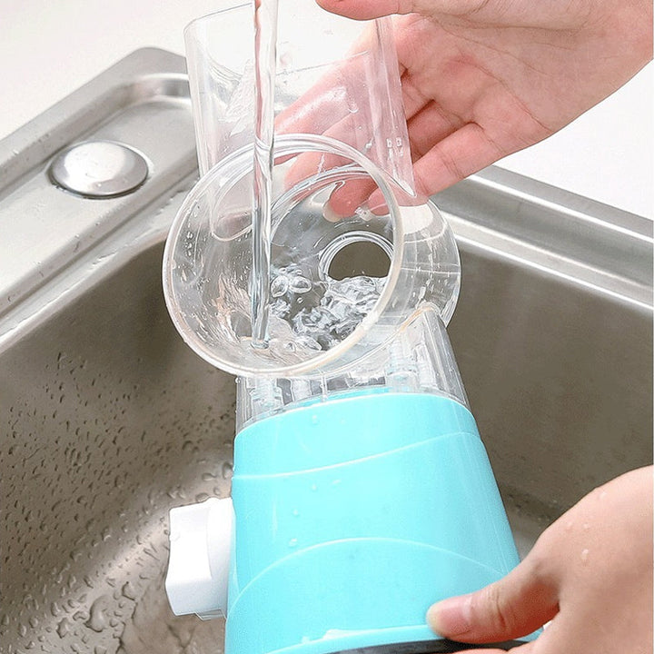 Rotary Vegetable Grater with 3 Interchangeable Stainless Steel Blades and Suction Feet