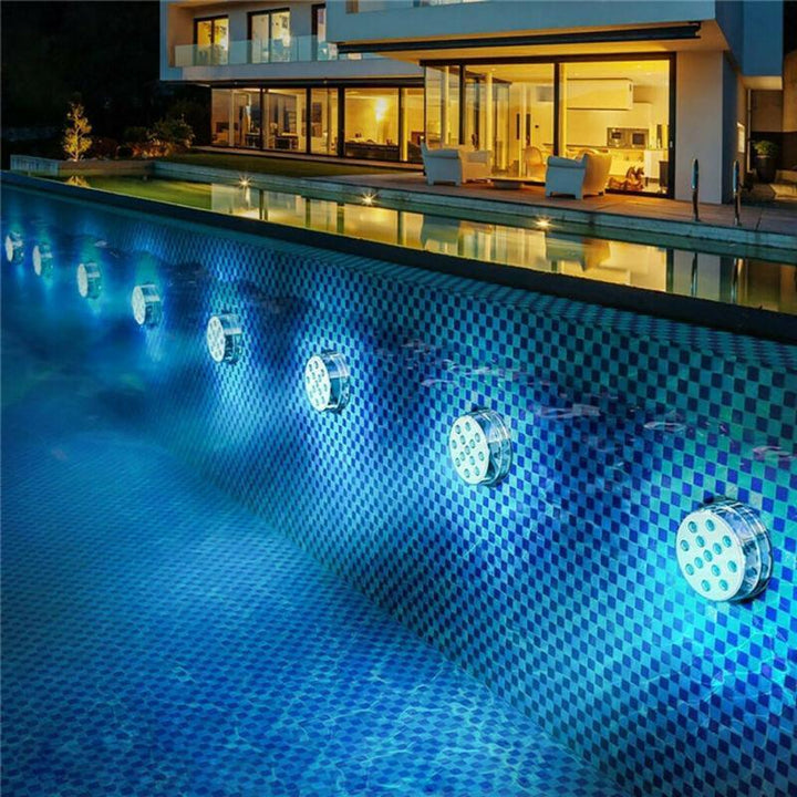Submersible LED Light with 16-colour Remote and Suction Cup Mounting for Pools