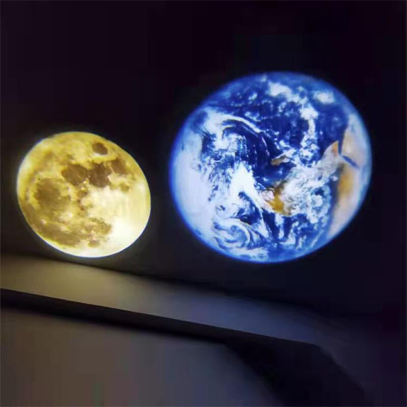 Moon and Earth Projection Lamp with Flexible Neck, Two Films