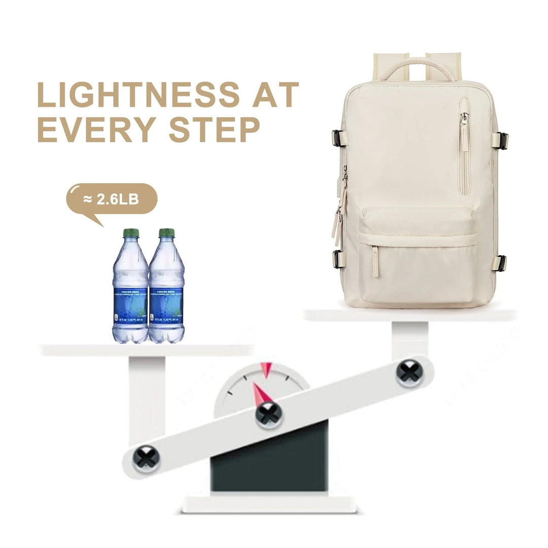 Womens 35L Travel Backpack with USB Charging Port and Laptop Compartment, Shoe and Wet Storage