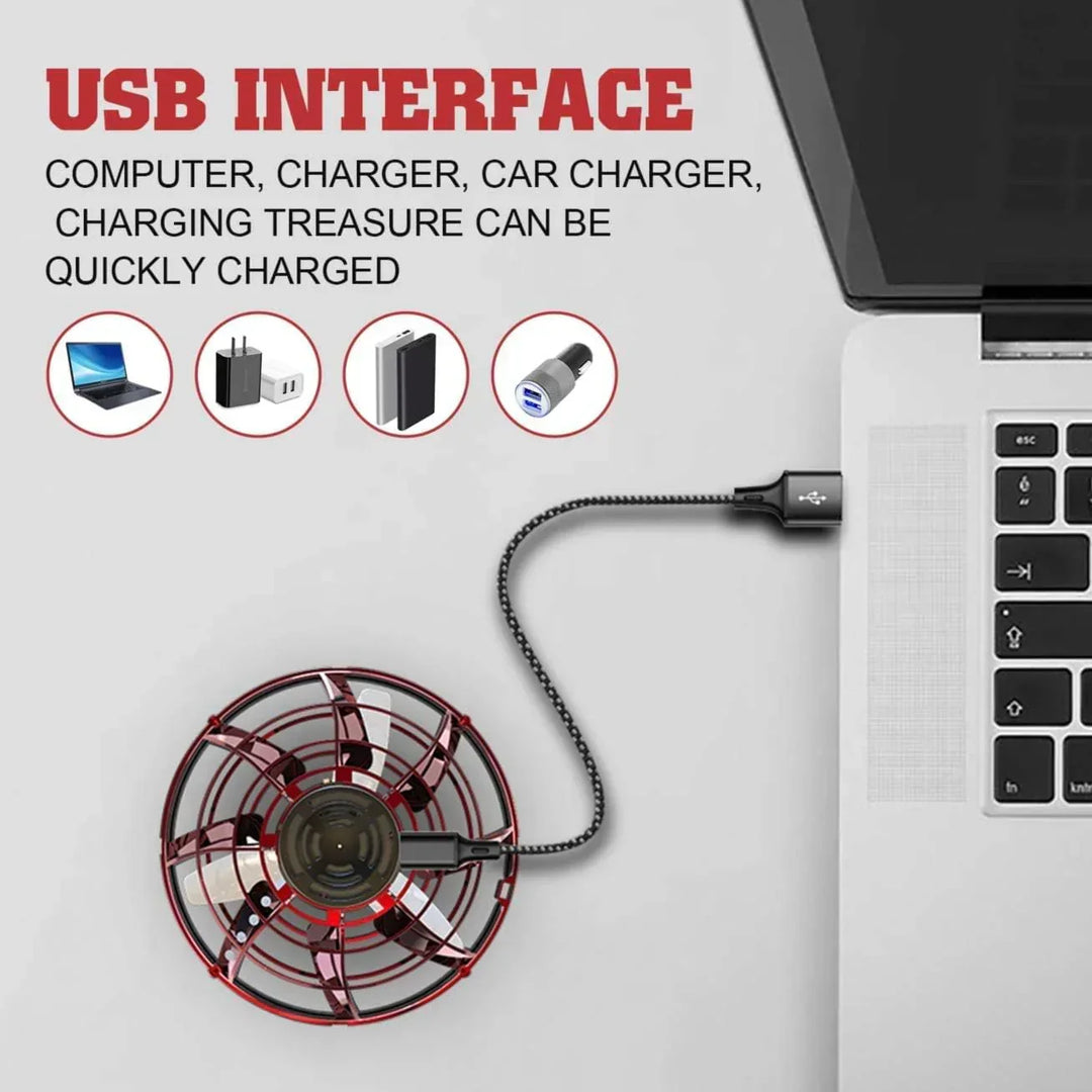 Hand Control Gyroscopic Hovering Spinner with LED Light Display and Rechargeable Battery