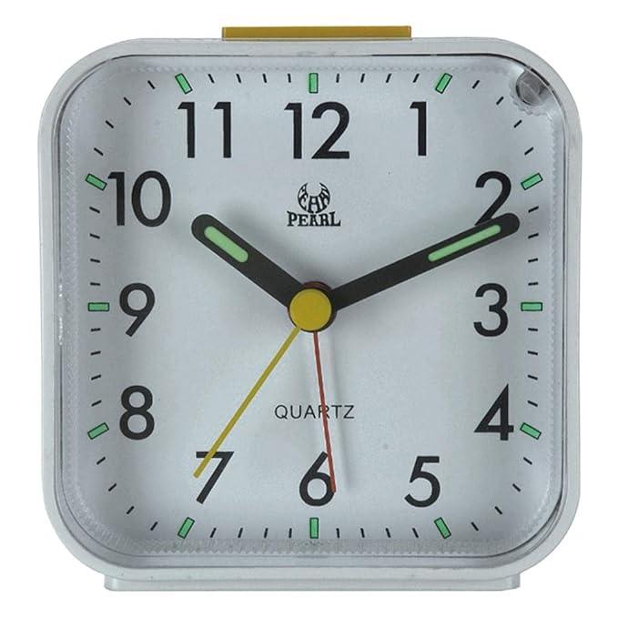 Analog Bedside Alarm Clock with Silent Movement and Night Light, Snooze Function