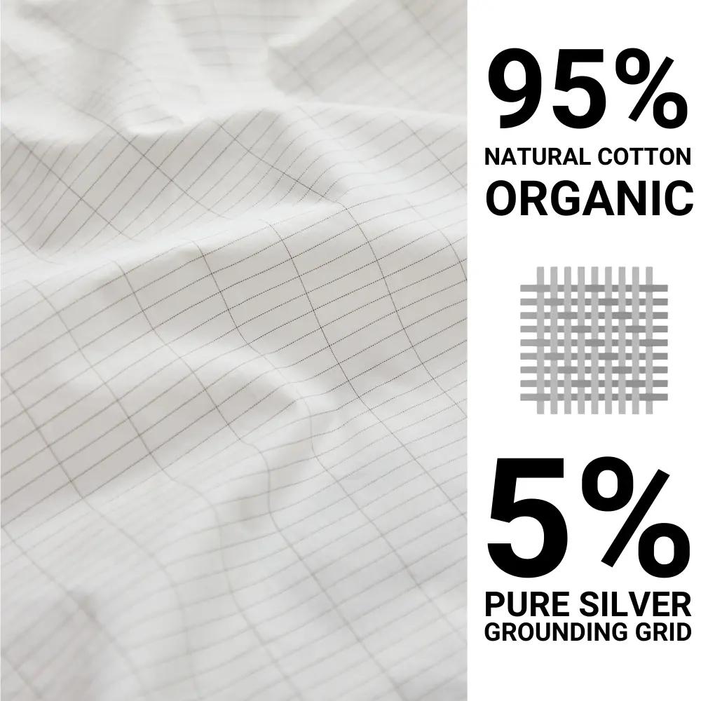 Grounding Bed Sheet with Detachable Grounding Cord and Breathable Low-Profile Fabric