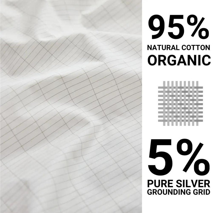 Grounding Bed Sheet with Detachable Grounding Cord and Breathable Low-Profile Fabric