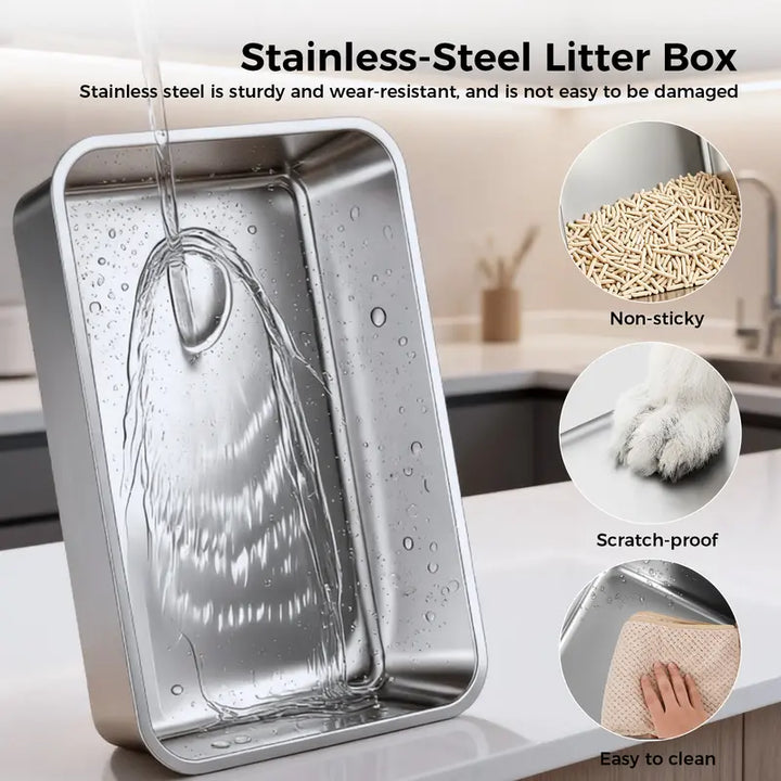 Large Enclosed Cat Litter Box with Flip Top Lid and Leak Prevention, 28-Liter Capacity