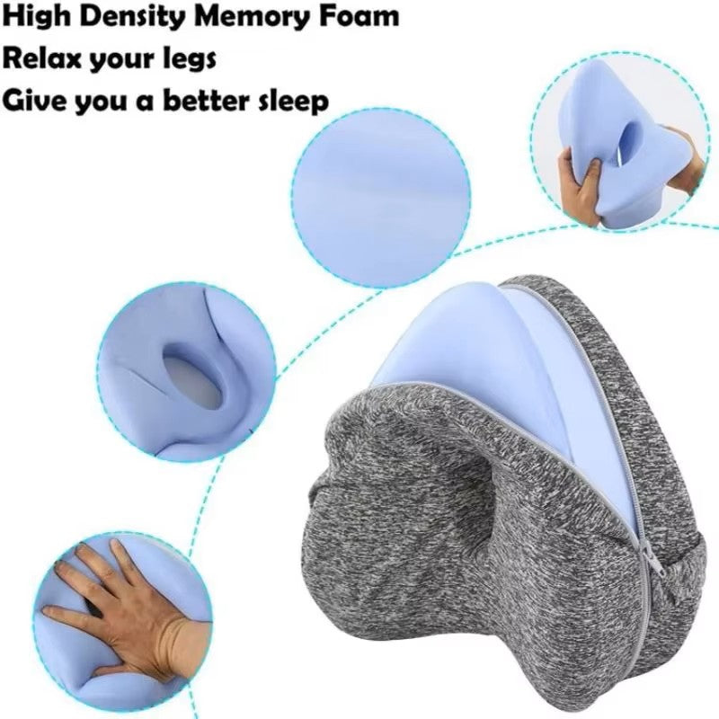 Memory Foam Leg Pillow with Ventilation Design and Adjustable Strap, Washable Cover