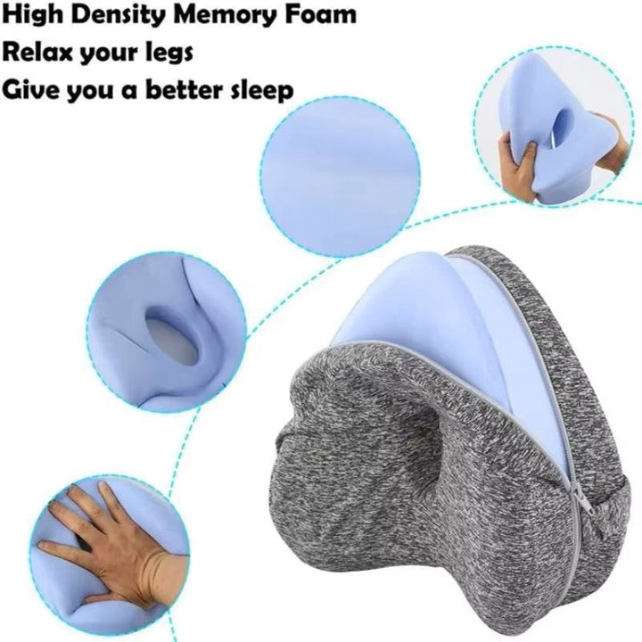 Memory Foam Leg Pillow with Ventilation Design and Adjustable Strap, Washable Cover