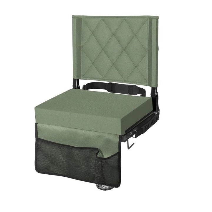 Stadium Seat with Angled Back Support and Adjustable Shoulder Strap