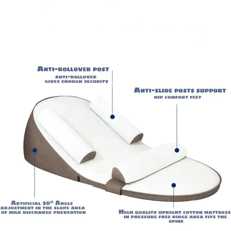 Infant Wedge Pillow with Memory Foam Core and Removable Cover for Crib Sleep