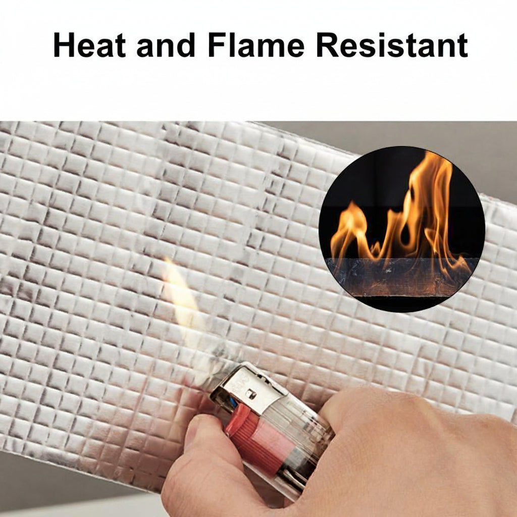 Waterproof Butyl Tape with Aluminum Foil Backing and Cold Weather Performance, 5 Meters