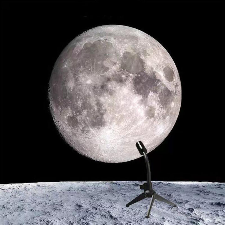Moon and Earth Projection Lamp with Flexible Neck, Two Films