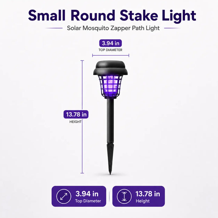 Solar Bug Zapper with Automatic Dusk Sensor and Dual Mode Operation