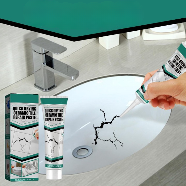 Tile Repair Paste with Spatula and Sandpaper, 100ml Tube