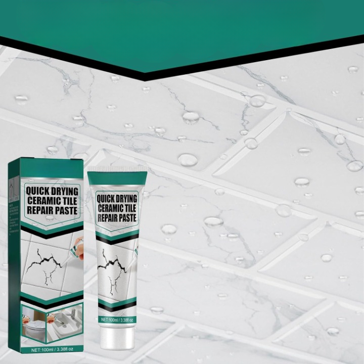 Tile Repair Paste with Spatula and Sandpaper, 100ml Tube
