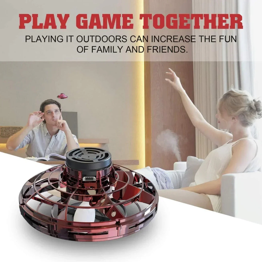 Hand Control Gyroscopic Hovering Spinner with LED Light Display and Rechargeable Battery