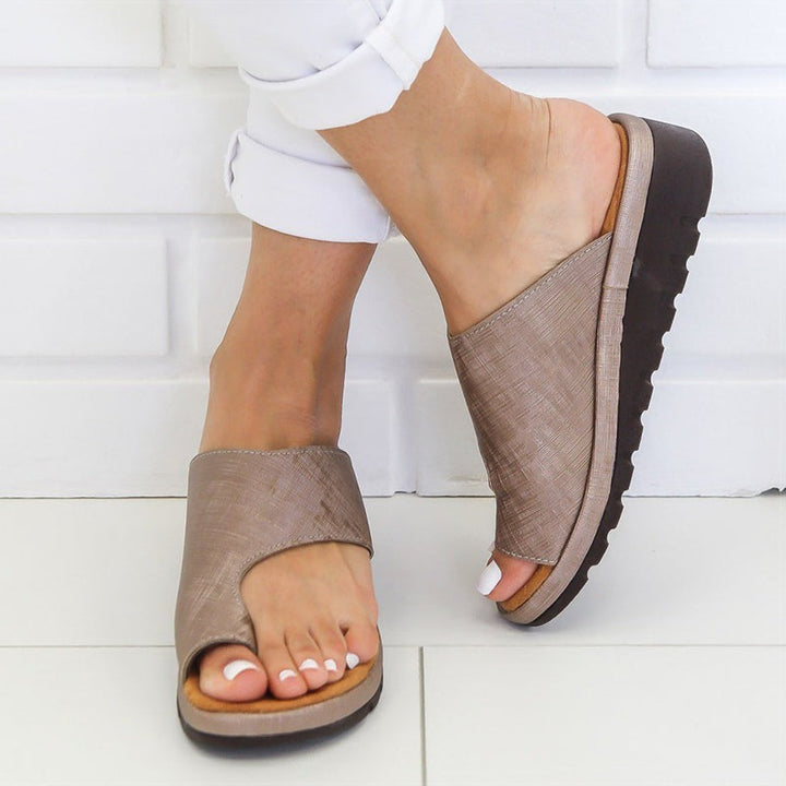 Bunion Sandals with Toe Alignment and Three-Arch Support, Memory Foam Wedge