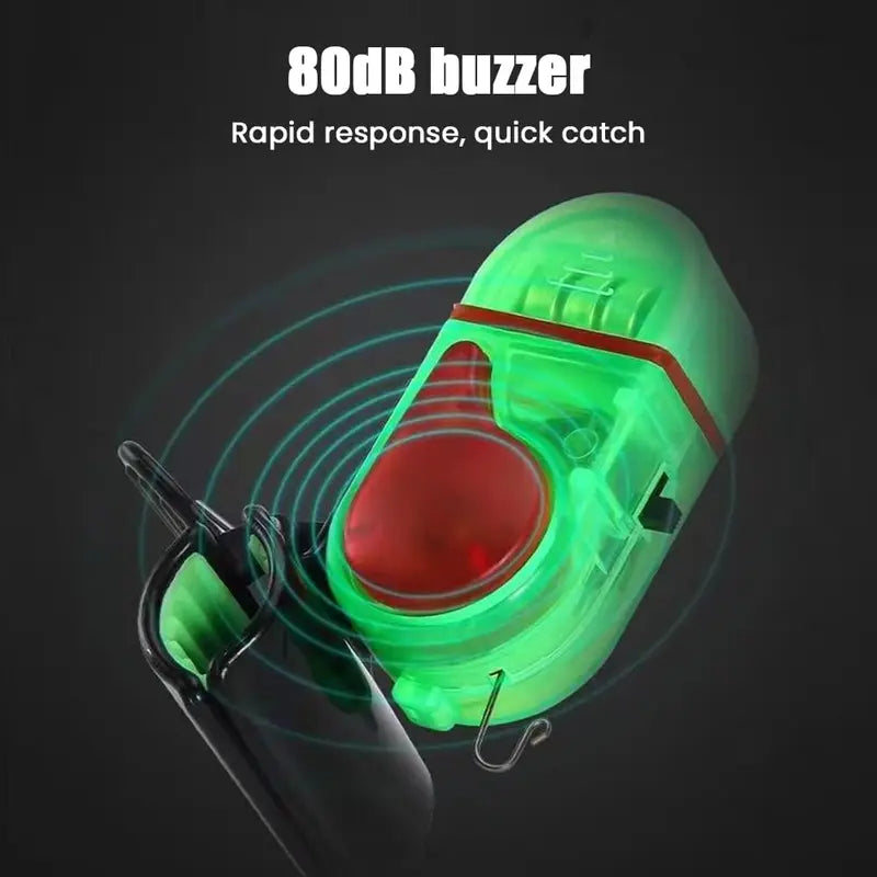 Fishing Rod Bite Alarm with LED Light and 80 Decibel Sound Alert