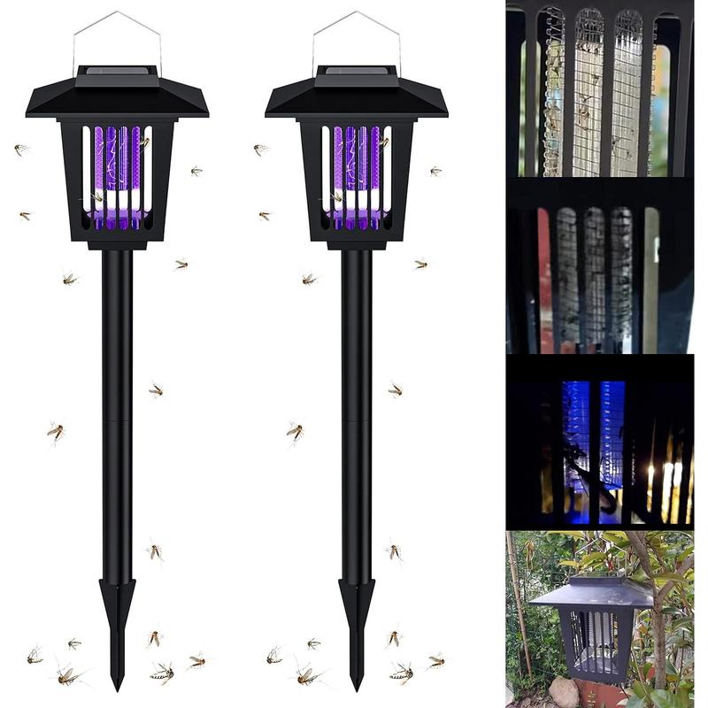 Solar Bug Zapper with Automatic Dusk Sensor and Dual Mode Operation
