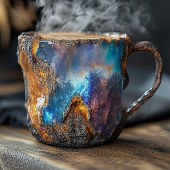 Mineral Crystal Mug with Insulating Walls and Microwave Safe, 350-450ml