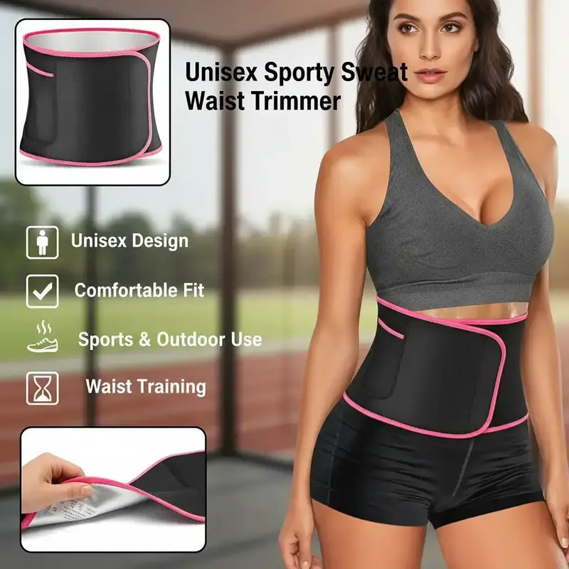 Neoprene Waist Belt with Heat Retention and Adjustable Closure for Workouts