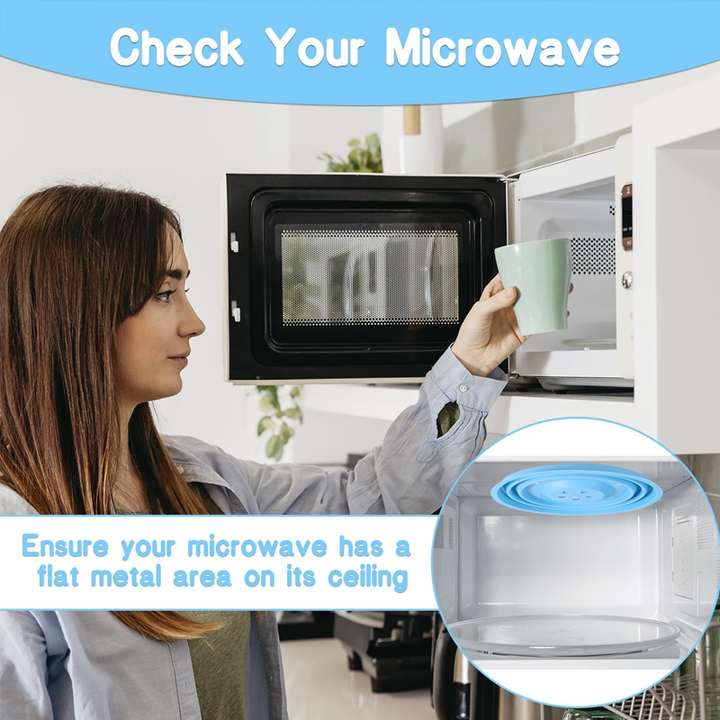 Collapsible Silicone Microwave Cover with Magnetic Storage and Steam Vents