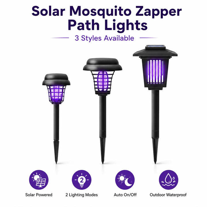 Solar Bug Zapper with Automatic Dusk Sensor and Dual Mode Operation