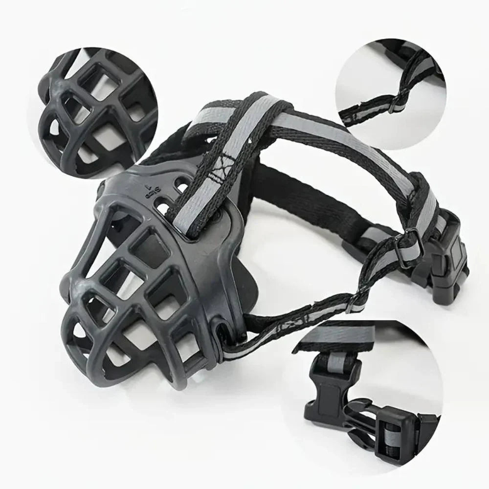 Breathable Mesh Dog Muzzle with Adjustable Straps, 6 Sizes for 10-130lb Dogs