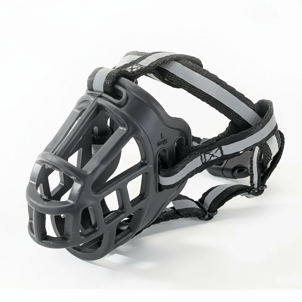 Adjustable Dog Muzzle with Breathable Mesh and Multiple Straps, Six Sizes