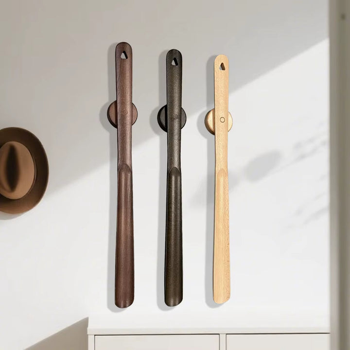 Extra Long Shoe Horn with Smooth Curved Surface and Comfortable Grip Handle